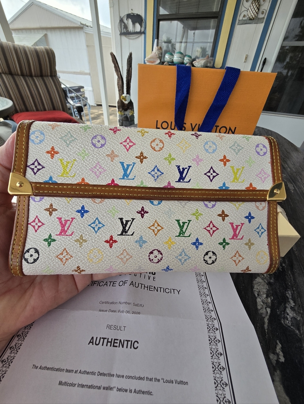 Louis Vuitton Murakami Multicolor Monogram Continental Wallet & 7.5x4.5 - Picture 5 of 5